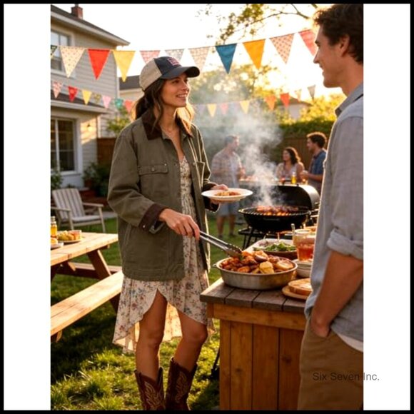 Oversized Utility Cotton Coat Corduroy Collar Vintage Workwear with Pockets - Picture 7 of 7